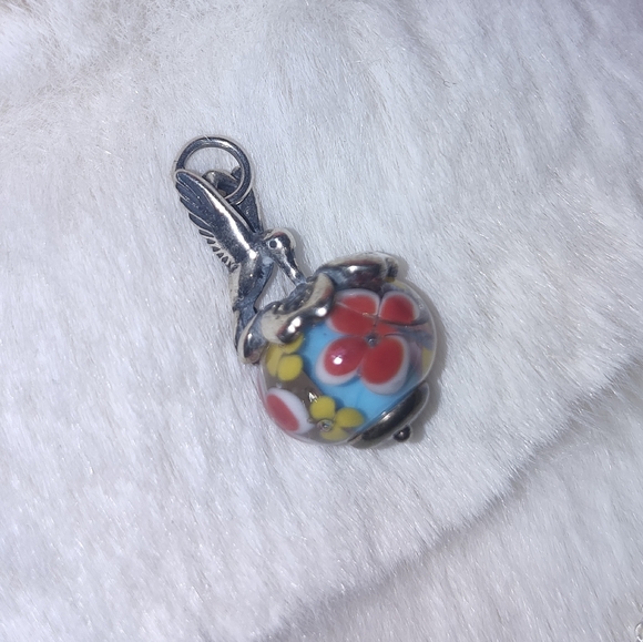 James Avery Jewelry - RARE Retired James Avery Hummingbird Glass Bead-READ DESCRIPTION
